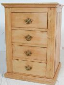 20TH CENTURY VICTORIAN STYLE PINE PEDESTAL CHEST OF DRAWERS