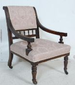 LATE VICTORIAN MAHOGANY NURSING CHAIR