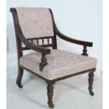 LATE VICTORIAN MAHOGANY NURSING CHAIR