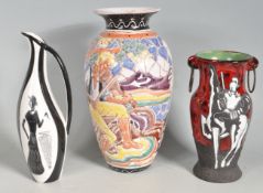 THREE VINTAGE ITALIAN CERAMIC VASES