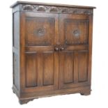 MID 20TH CENTURY POST WAR OAK JACOBEAN REVIVAL CUPBOARD