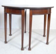 19TH CENTURY GEORGE III MAHOGANY D-END DINING TABLE