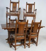 20TH CENTURY OLD CHARM DINING TABLE AND CHAIRS