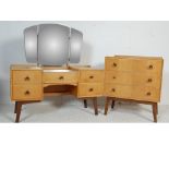 MID 20TH CENTURY LIGHT OAK BEDROOM SUITE