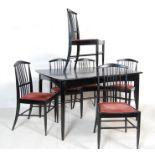 SET OF SIX ASKO DINING CHAIRS AND MATCHING DINING TABLE
