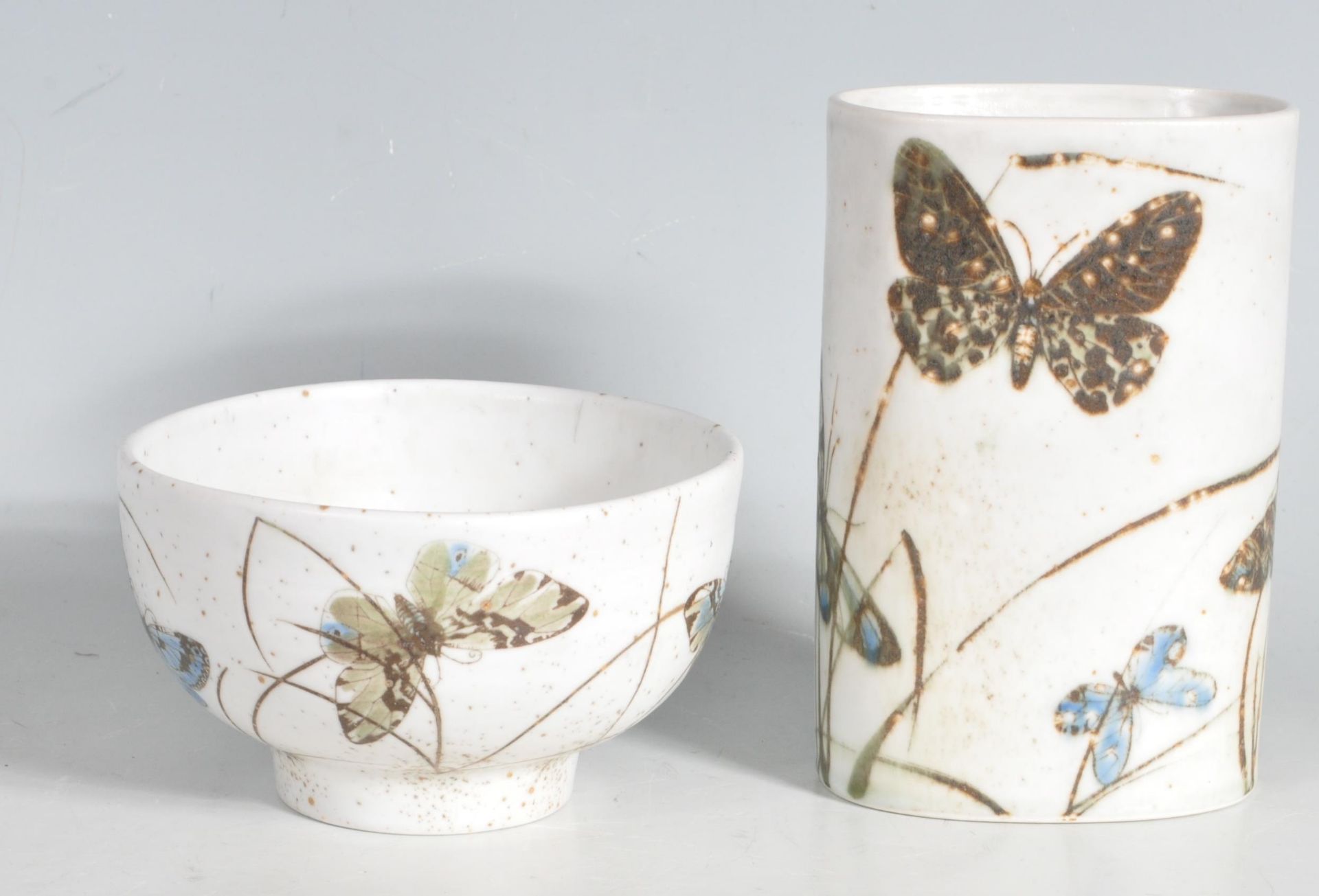 ROYAL COPENHAGEN BUTTERFLY LIMITED EDITION BOWL AND VASE - Image 4 of 7