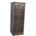 EARLY 20TH CENTURY ART DECO TAMBOUR ROLL RILING CABINET