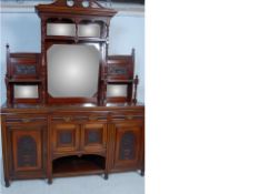 ANTIQUE EARLY 20TH CENTURY EDWARDIAN MIRROR BACKED SIDEBOARD