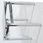 VINTAGE RETRO LATE 20TH CENTURY CHROME AND GLASS SIDE TABLE