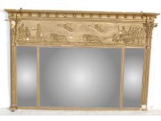 ANTIQUE REGENCY STYLE GILT OVER MANTEL MIRROR