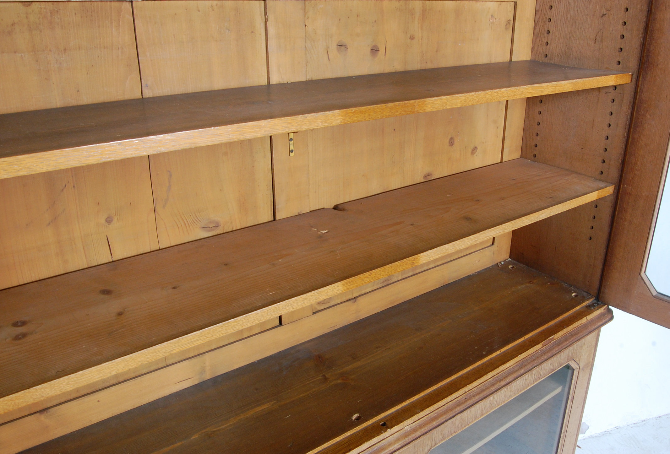 VICTORIAN 19TH CENTURY LARGE DOUBLE OAK LIBRARY BOOKCASE - Image 3 of 5