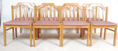 EIGHT VINTAGE GOLDEN OAK DINING CHAIRS