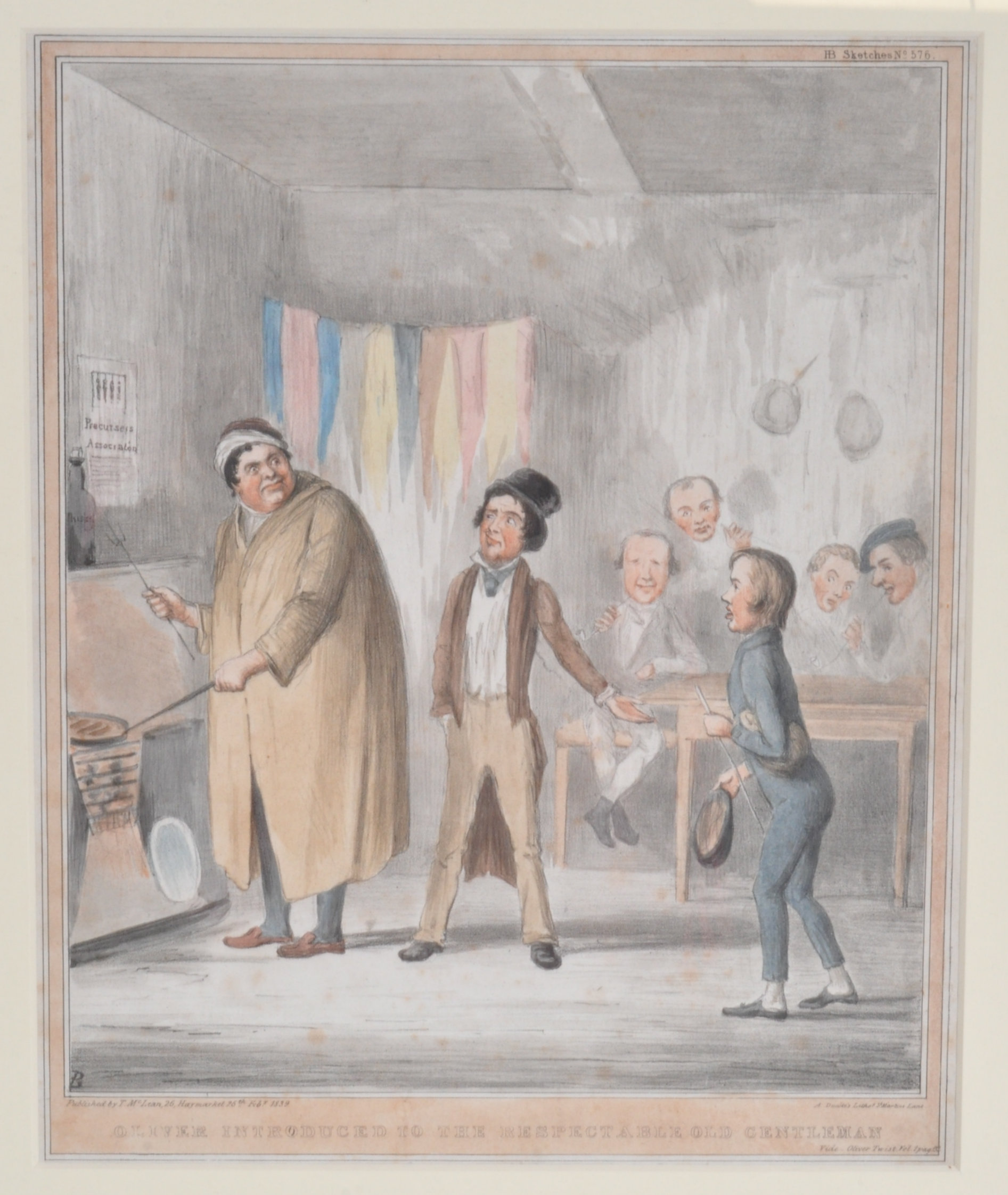 19TH CENTURY HAND COLOURED OLIVER TWIST PRINT - Image 2 of 4