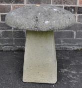 20TH CENTURY COMPOSITE MUSHROOM SADDLE STONE ORNAMENT