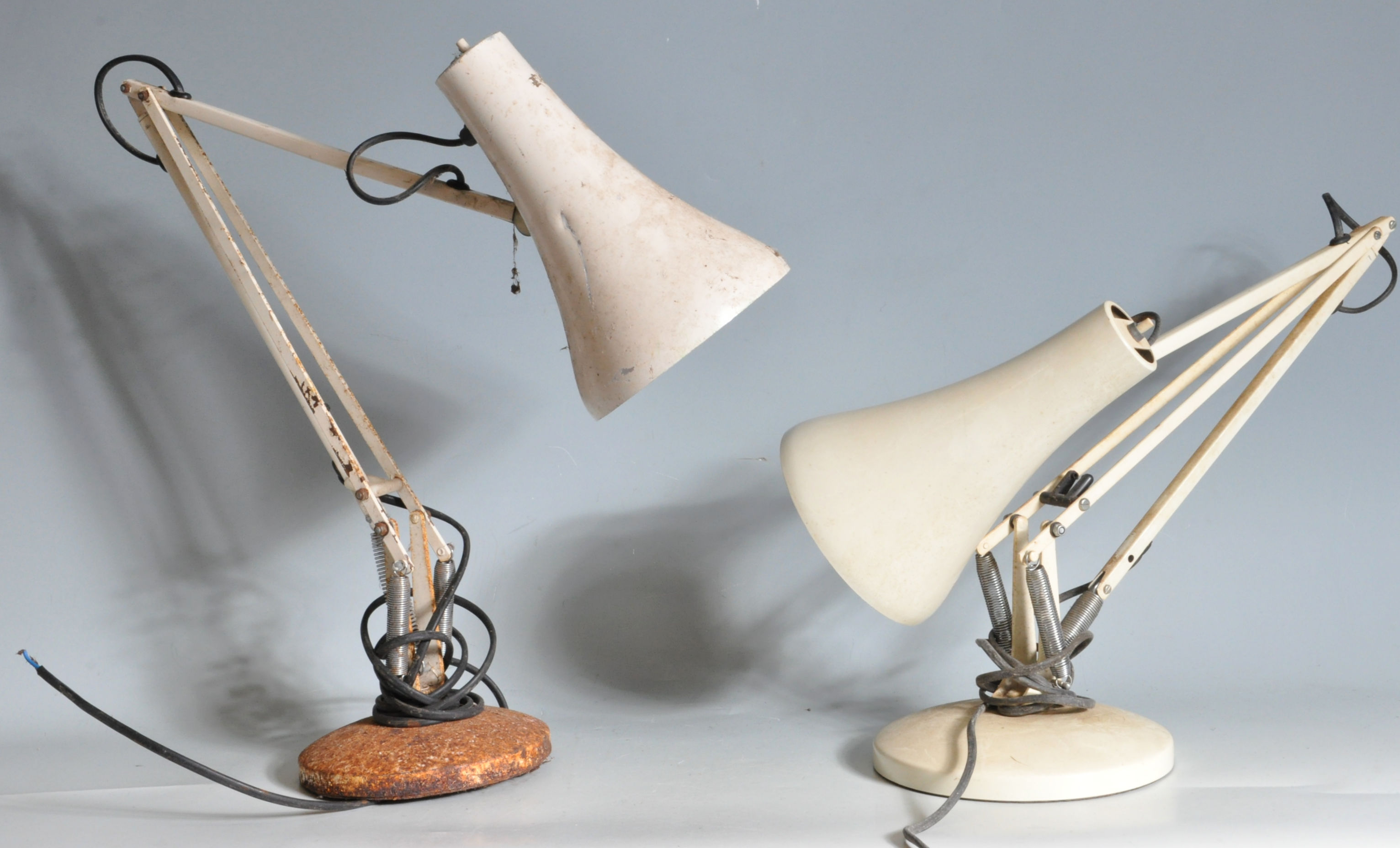 TWO VINTAGE HERBERT TERRY ANGLEPOISE DESK LAMPS
