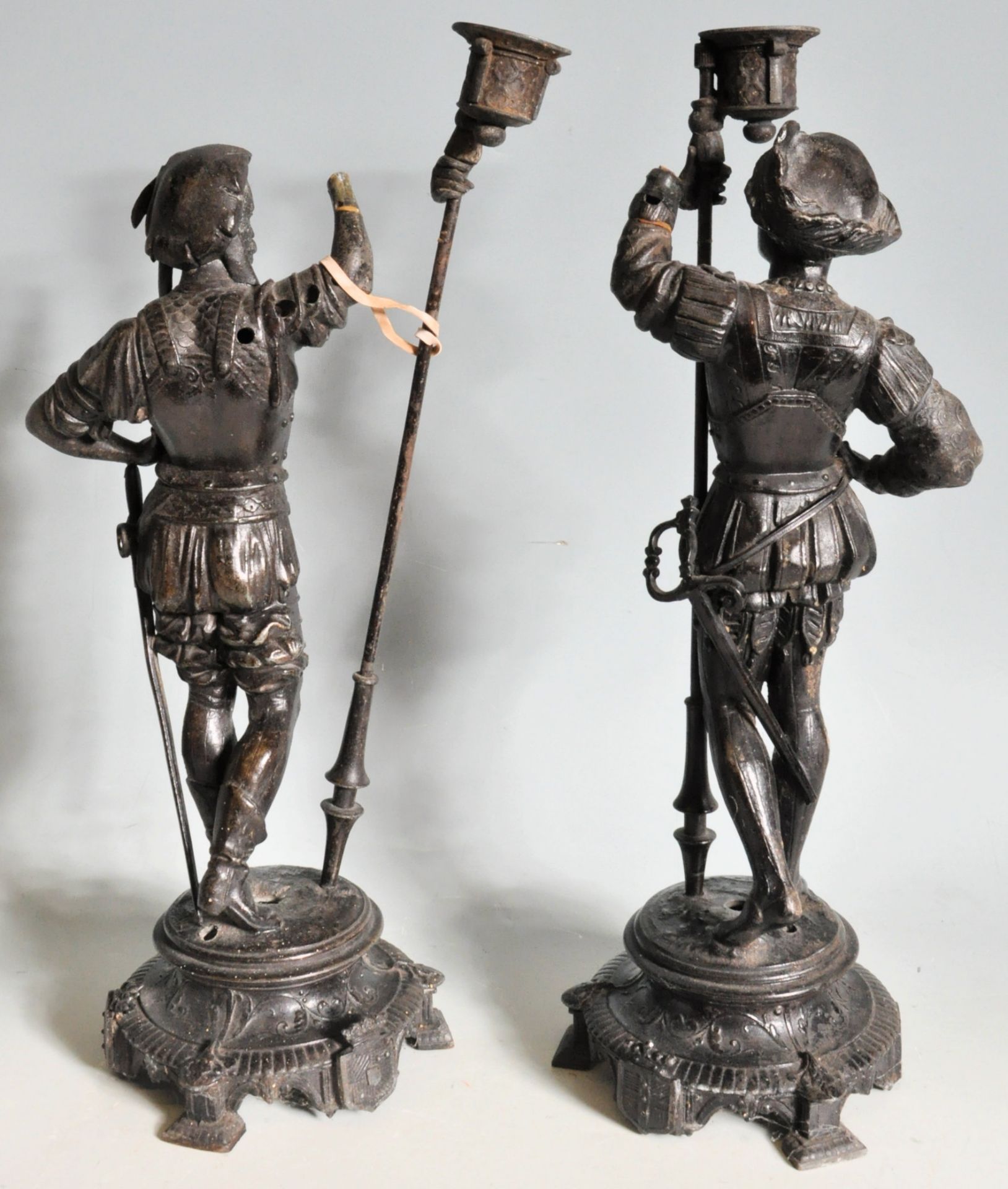 PAIR OF EARLY 20TH CENTURY SPELTER FIGURINES - Image 5 of 9