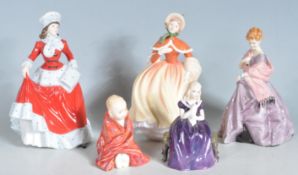 FIVER ROYAL DOULTON CERAMIC FIGURINES