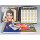 COLLECTION OF ELVIS PRESLEY 45S, LPS & HARDBACK BOOK