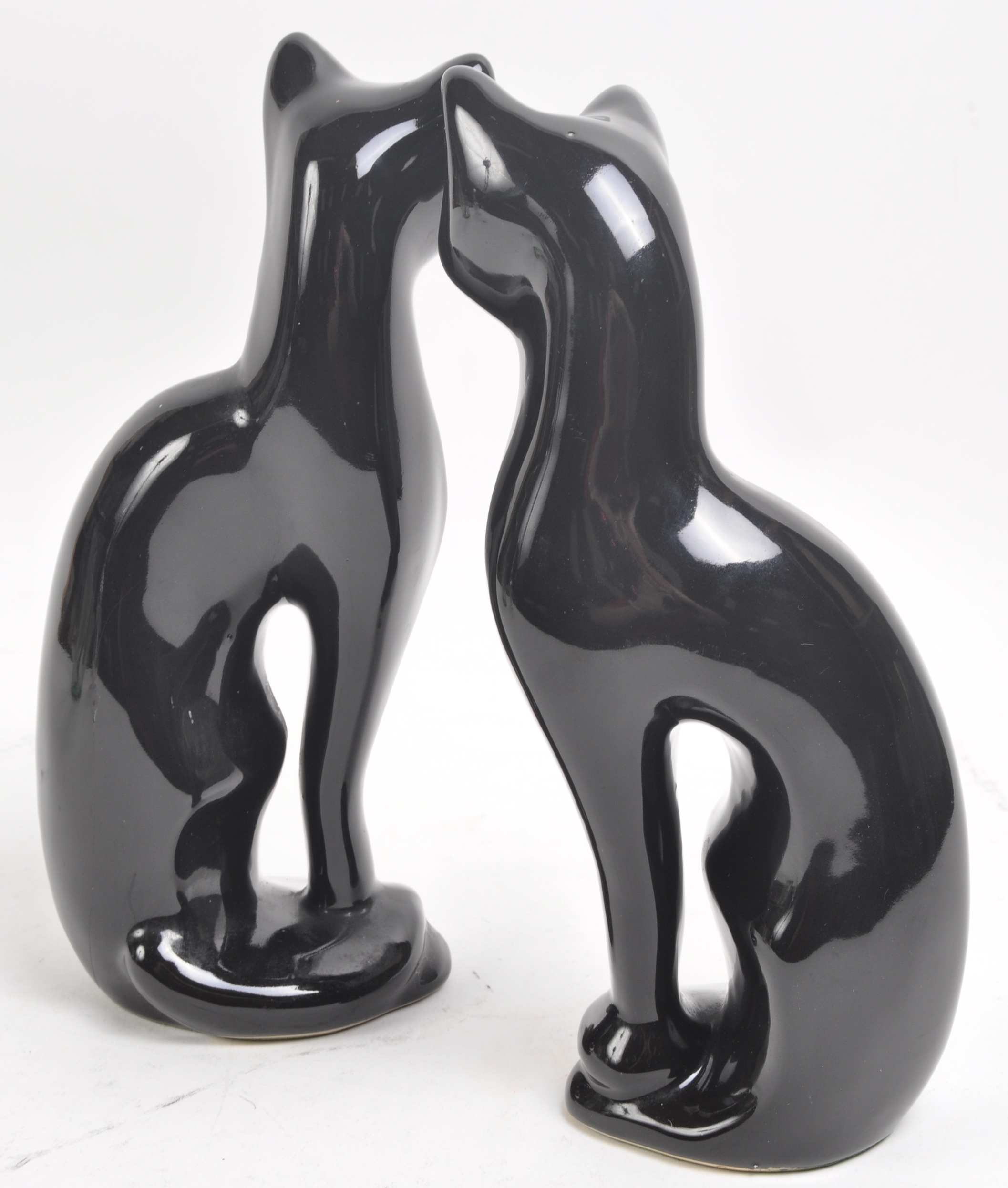 PAIR OF VINTAGE RETRO STYLISED BLACK CAT FIGURINES - Image 6 of 8