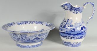 LARGE SPODE ITALIAN WASH BOWL AND JUG