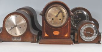 COLLECTION OF FIVE 20TH CENTURY ART DECO MANTLE CLOCKS