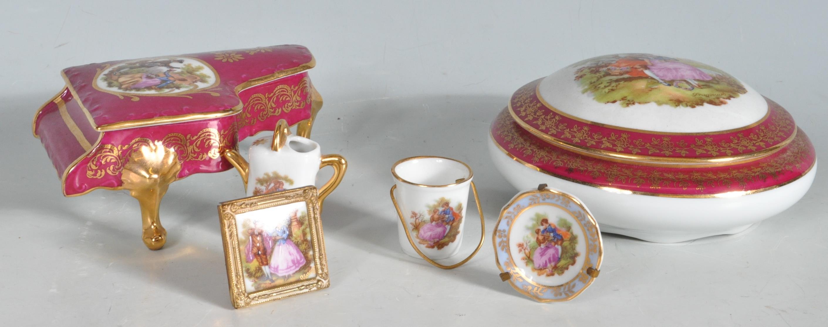 MEISSEN LIMOGES FRENCH CERAMIC CABINET WARE