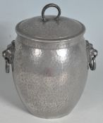 EARLY 20TH CENTURY TUDRIC PEWTER BISCUIT BARREL