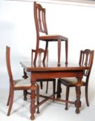 MID CENTURY OAK DINING TABLE AND CHAIRS