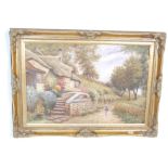 20TH CENTURY OIL ON CANVAS PAINTING DEPICTING IN FRAME