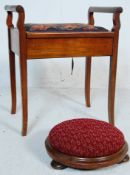 VICTORIAN MAHOGANY FOOTSTOOL AND PIANO STOOL