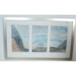 DEREK WILKINSON (BRISTISH 1921-2001) 20TH CENTURY WATERCOLOUR SEASCAPE.