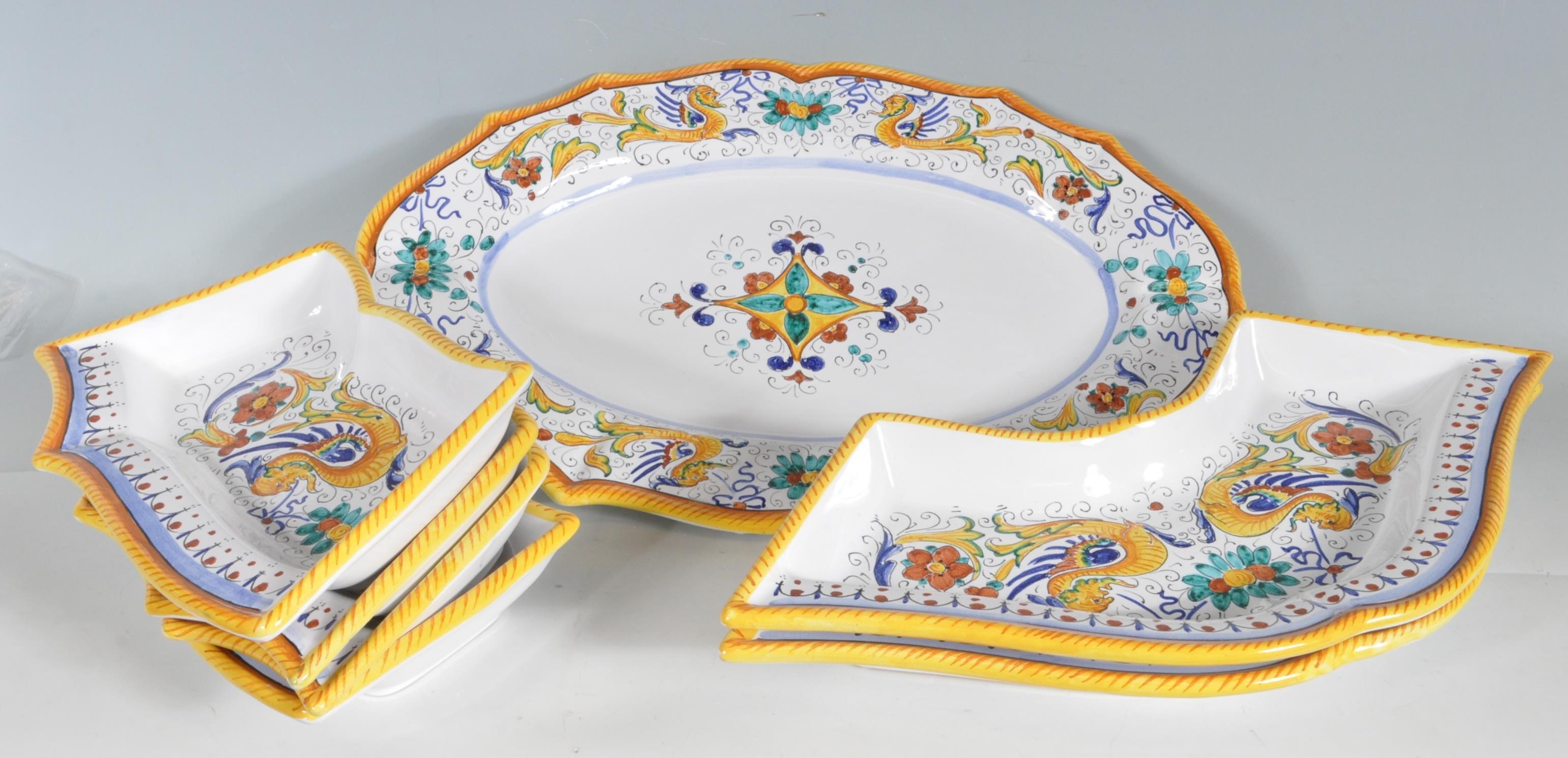 GROUP OF SPANISH FAIENCE SERVING PLATES