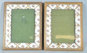 PAIR OF ANTIQUE MILK GLASS PHOTO FRAMES