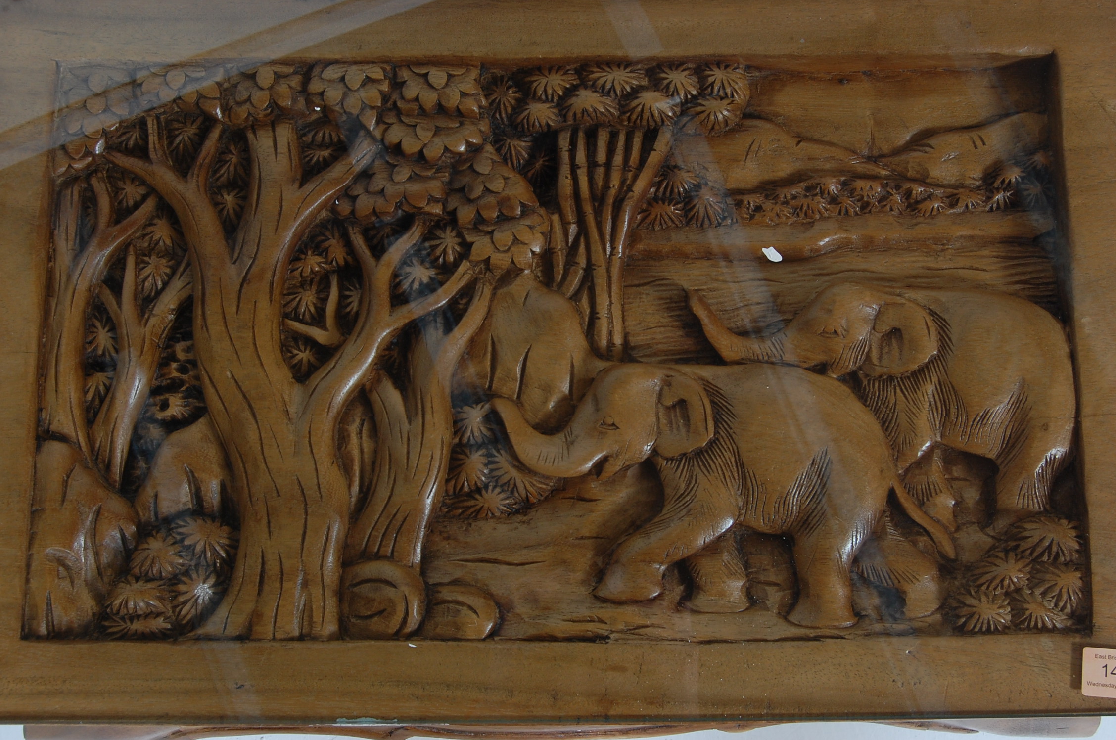 20TH CENTURY ELEPHANT CARVED HARDWOOD SIDE TABLE AND A STOOL - Image 7 of 7