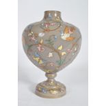 EARLY 20TH CENTURY HAND PAINTED OPALINE GLASS VASS.