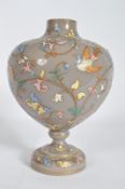 EARLY 20TH CENTURY HAND PAINTED OPALINE GLASS VASS.