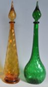 EMPOLI - GENIE BOTTLES RETRO VINTAGE 20TH CENTURY STUDIO ART GLASS