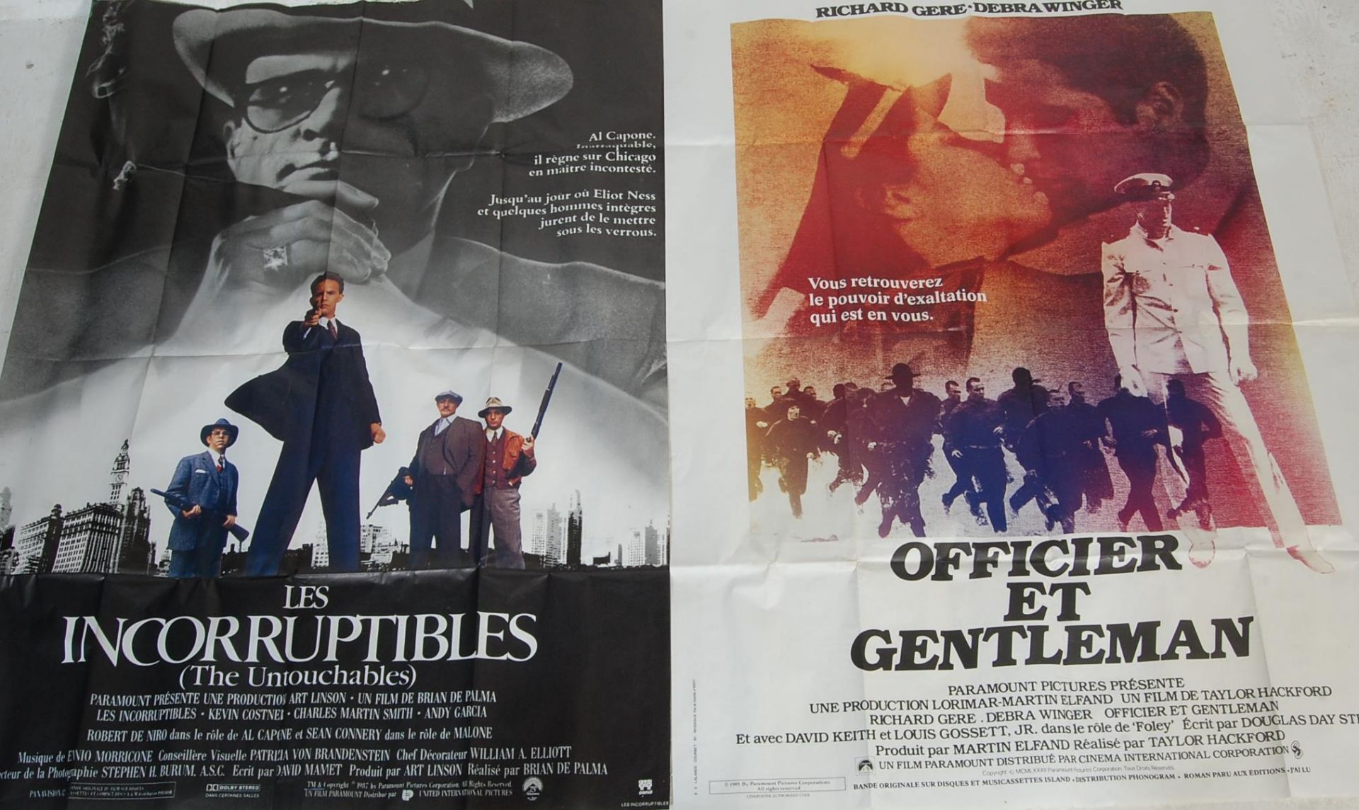 LARGE MOVIE POSTERS - OFFICER AND A GENTLEMAN - THE UNTOUCHABLE