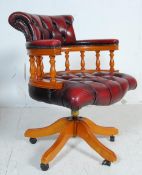 ANTIQUE STYLE CAPTAINS OFFICE LEATHER CHAIR