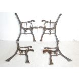 TWO PAIRS OF VICTORIAN INFLUNCE CAST IRON BENCH ENDS