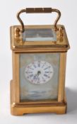 VINTAGE LATE 20TH CENTURY MINIATURE CARRIAGE CLOCK