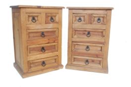 PAIR OF COUNTRY PINE BEDSIDE CHESTS OF DRAWERS