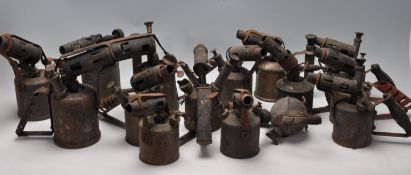 LARGE COLLECTION OF BRASS PARAFFIN BLOWTORCHES