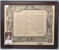 FRAMED QUEEN ALEXANDRA LETTER PRINT