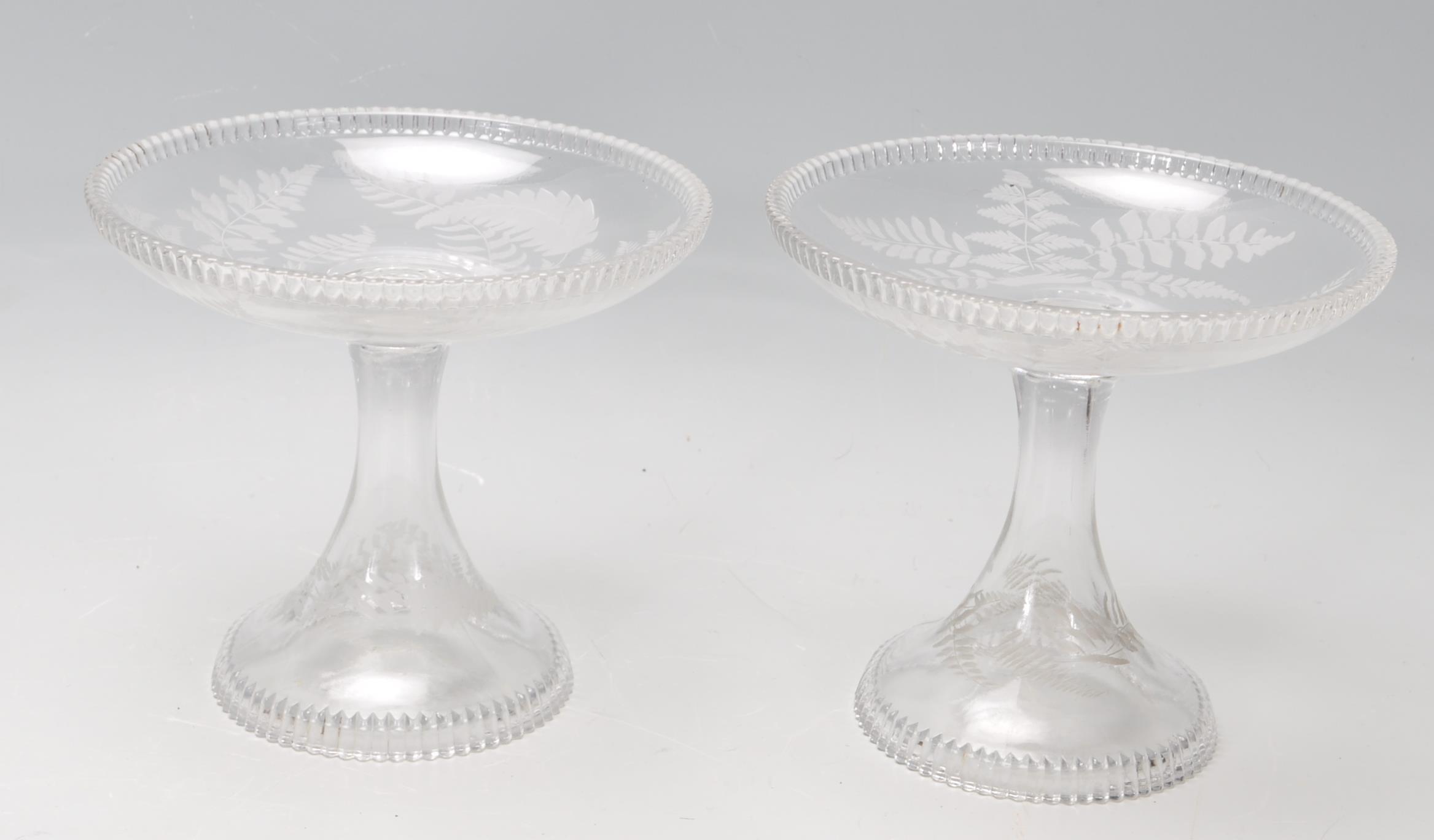 PAIR OF ANTIQUE VICTORIAN GLASS SWEET