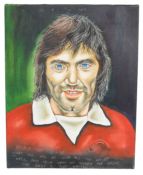 ARTIST'S PAINTING DEPICTING FOOTBALLER GEORGE BEST