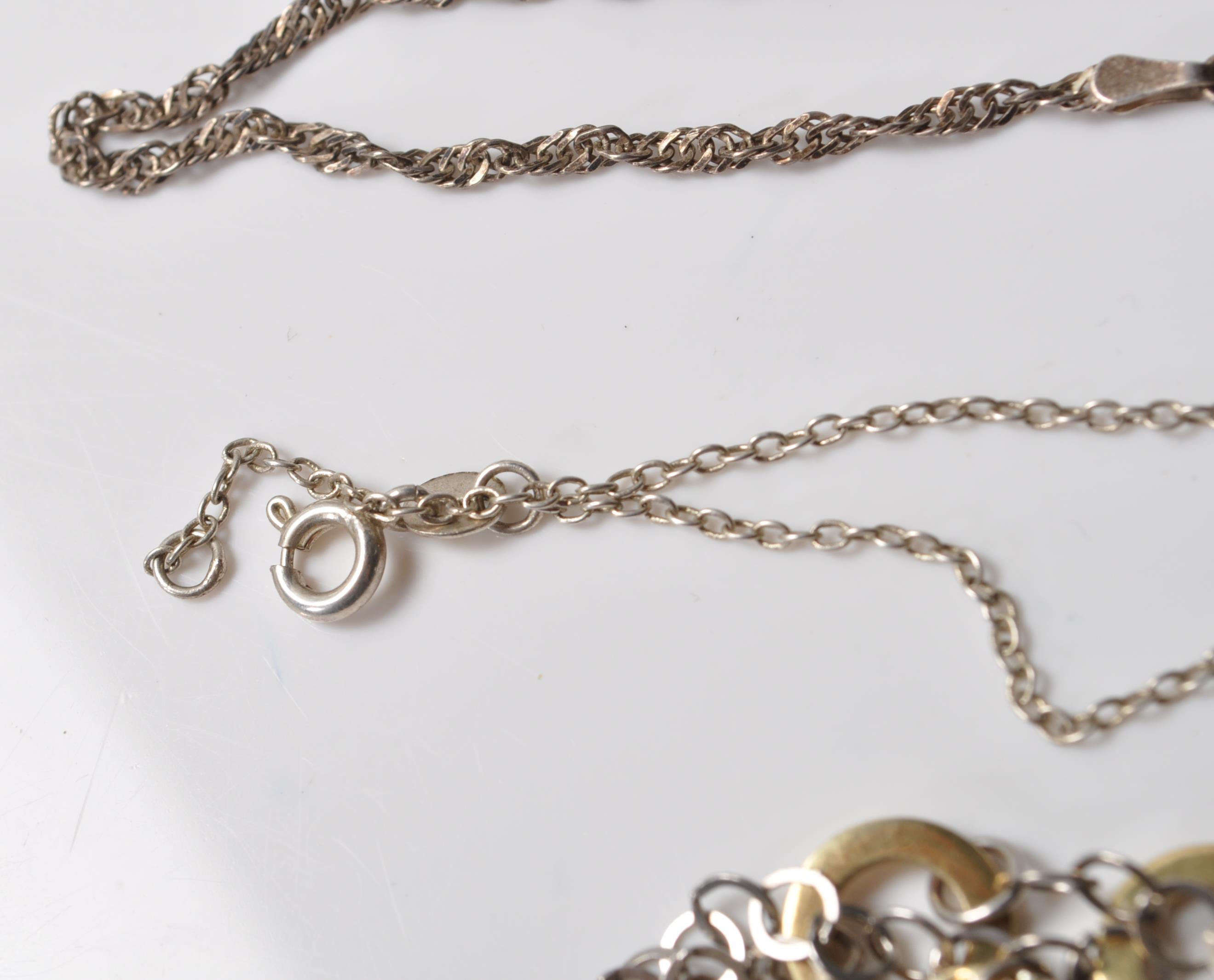 COLLECTION OF STAMPED 925 SILVER CHAIN NECKLACES AND PENDANTS. - Image 3 of 12