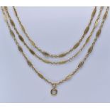 FRENCH 18CT GOLD LONG GUARD CHAIN NECKLACE