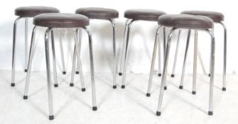 SIX RETRO VINTAGE LATE 20TH CENTURY BAR STOOLS