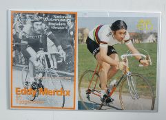 VINTAGE BICYCLES AND SPARES - 1980S MUSEUM EXHIBITION POSTER OF EDDY MERCKX.